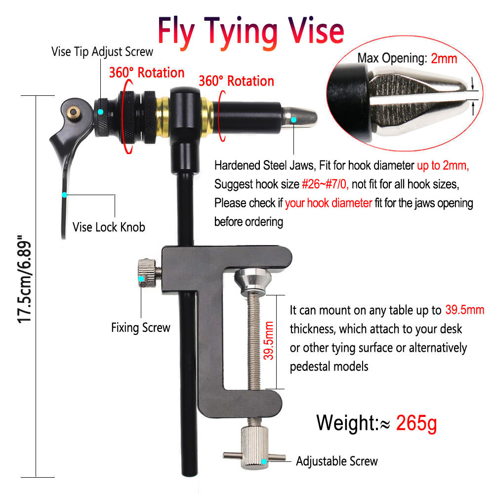 1PC 360° Rotation C-Clamp Fly  - Fishing Lure Kit review and price