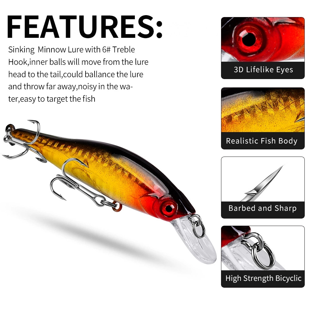 5 Colors Squid Sea Minnow Fish - Fishing Lure Jerkbait review and price