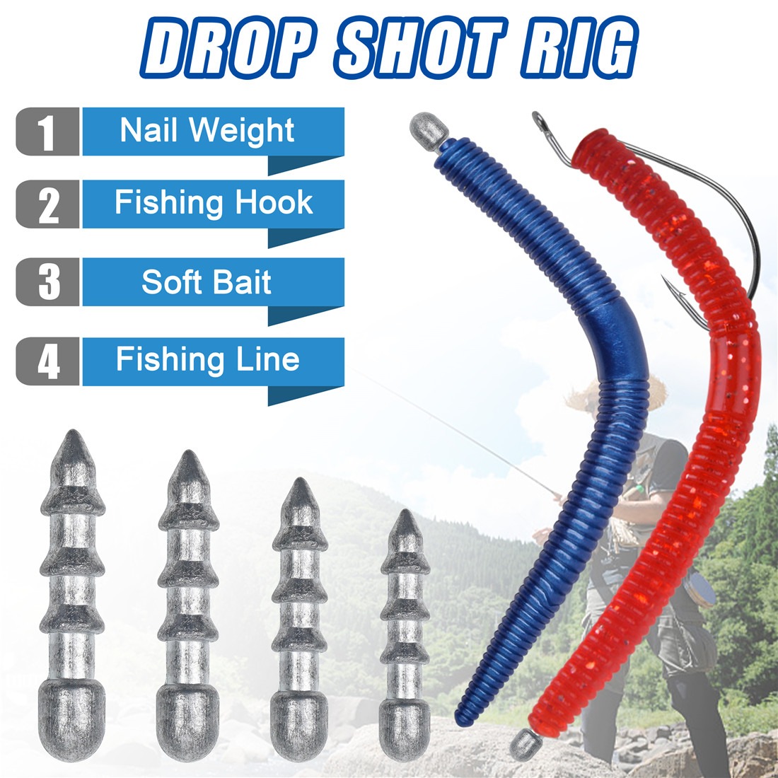 60PCS Nail weights Worm Fishin - Fishing Lure Accessories review and price
