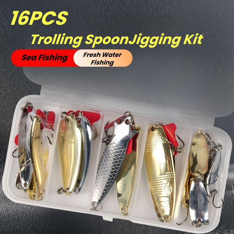 Fishing Lure Kit 16 Pcs Sets T - Fishing Lure Spinnerbait review and price